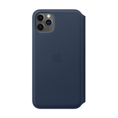 iPhone 11 Pro Max Leather Folio - Deep Sea Blue