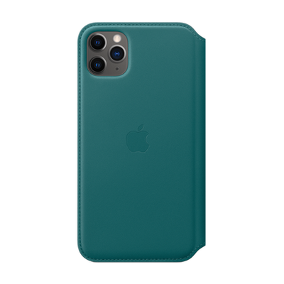 iPhone 11 Pro Max Leather Folio - Peacock