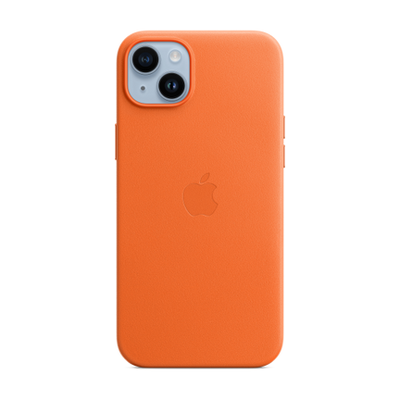 iPhone 14 Plus Leather Case w/ MagSafe - Orange